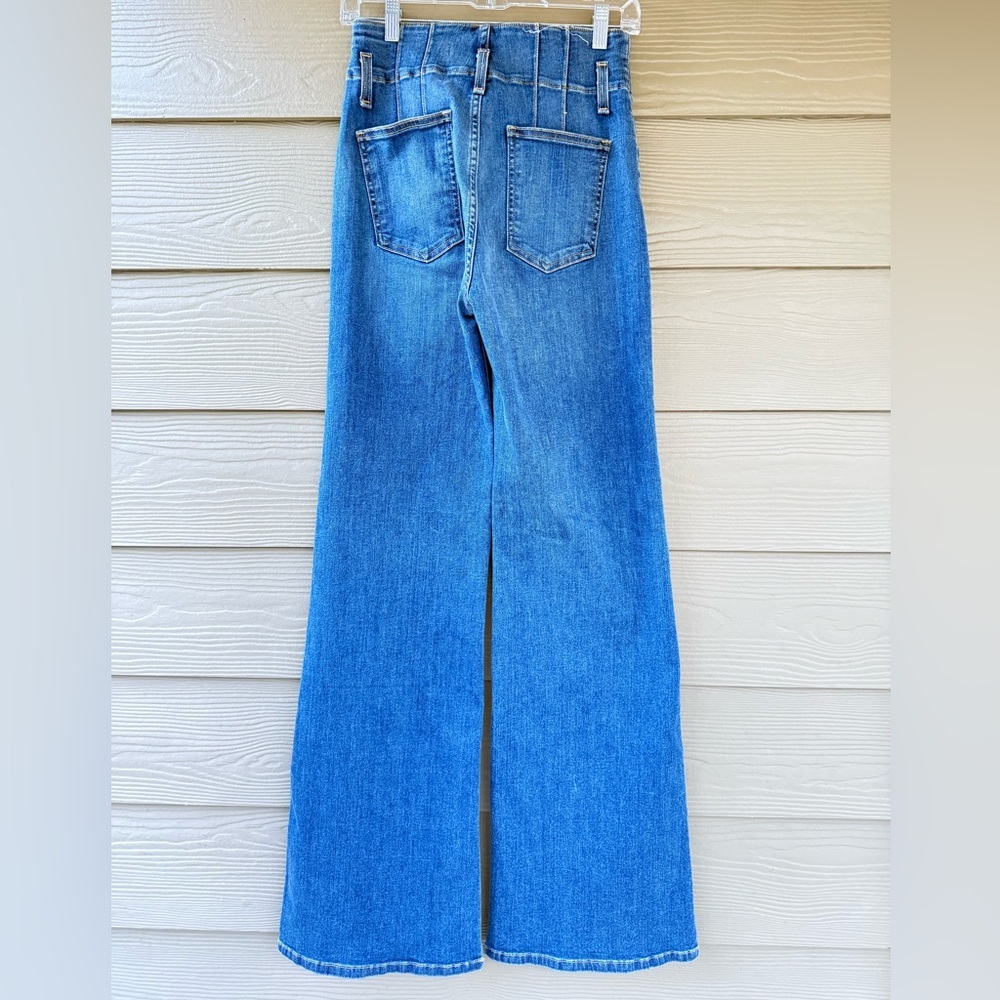 Veronica Beard Rosanna High Rise 13" Corset Hippie Wide Leg Jeans Size 27/4 - Picture 4 of 11